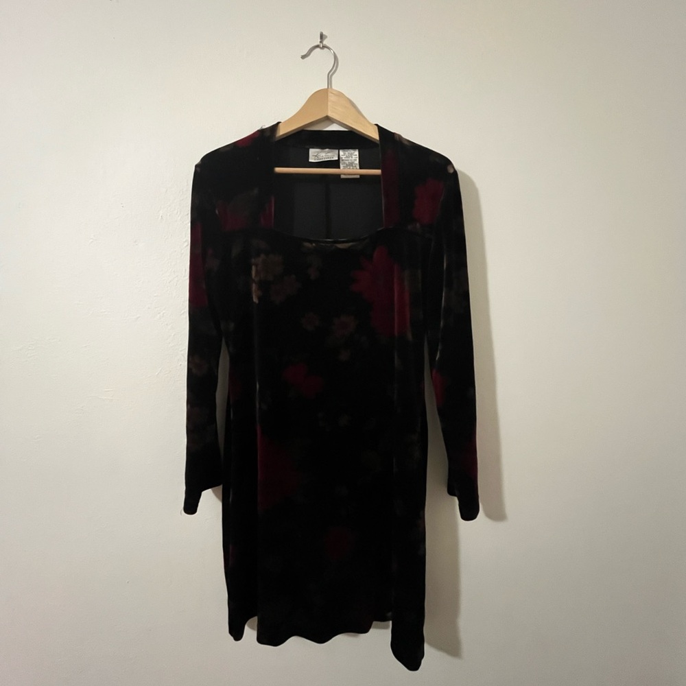 Black rose cocktail dress